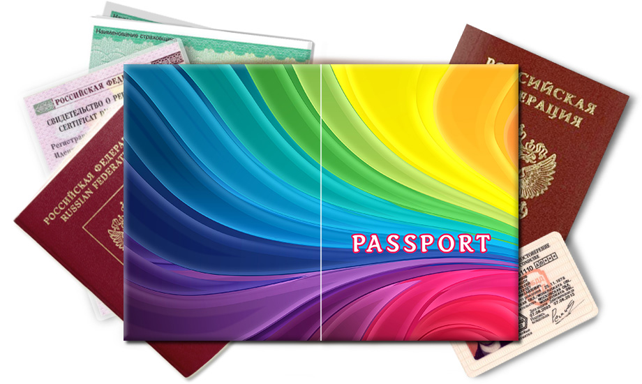Обложка на паспорт Радужная текстура
