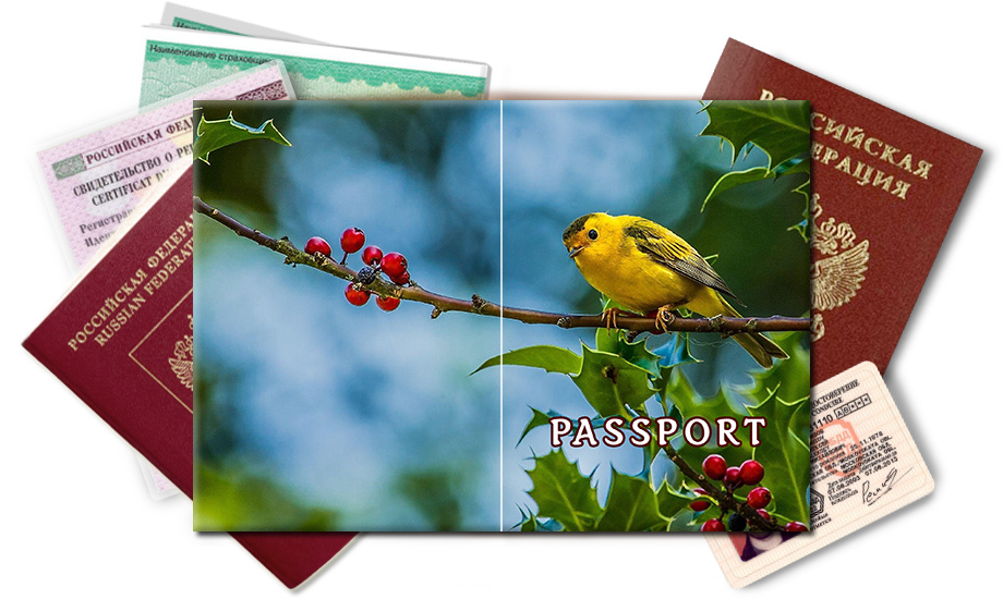Обложка на паспорт Птица