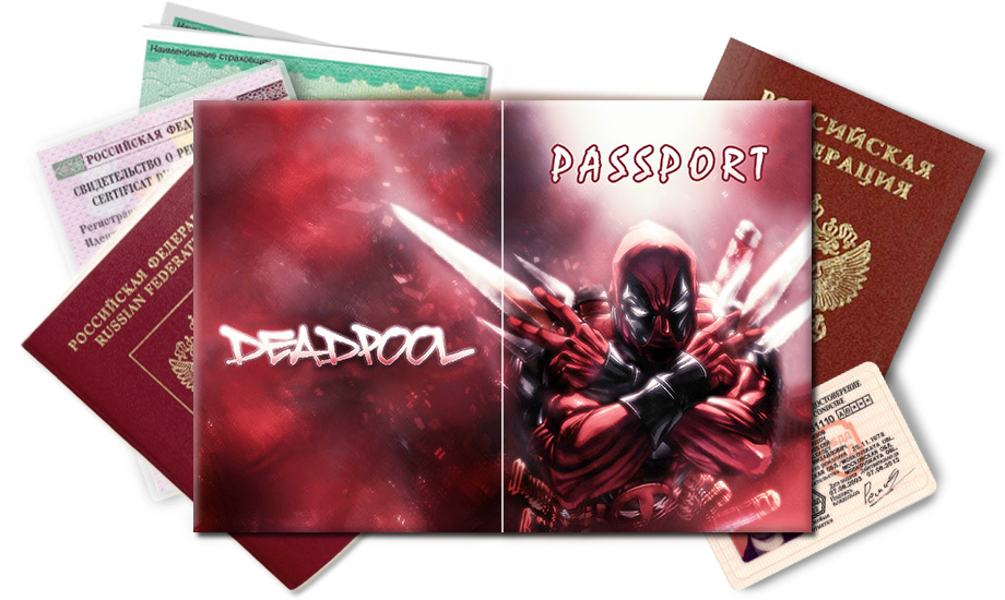 Обложка на паспорт Deadpool