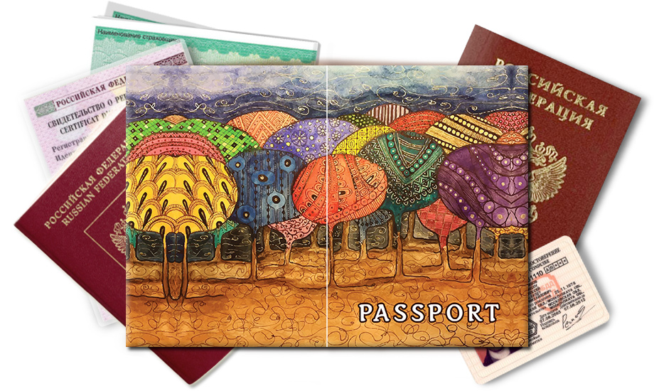 Обложка на паспорт Красочный лес