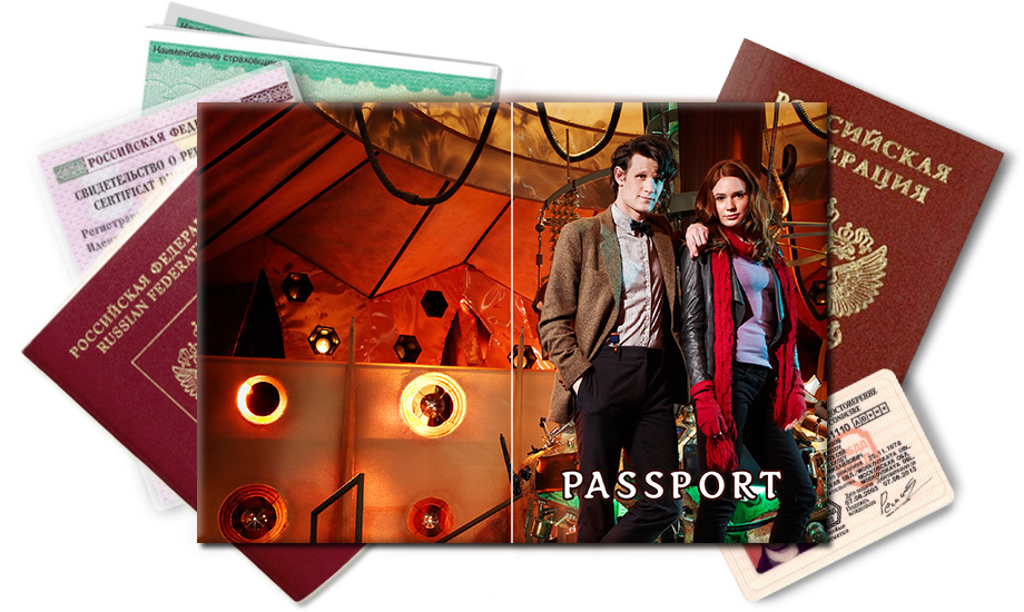 Обложка на паспорт Доктор Кто и Эми