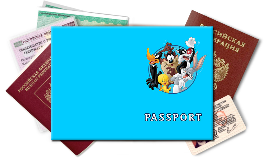 Обложка на паспорт Герои Looney Tunes