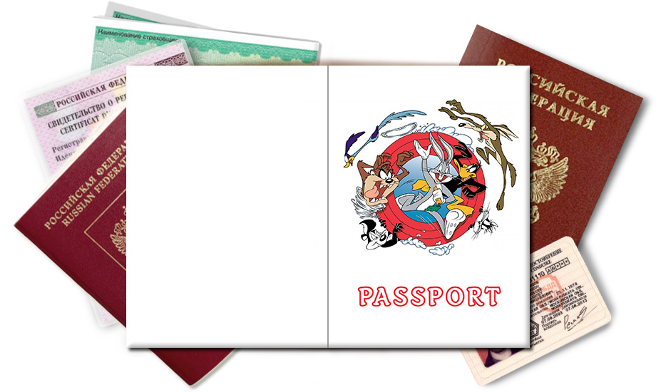 Обложка на паспорт Герои мультсериала Looney Tunes