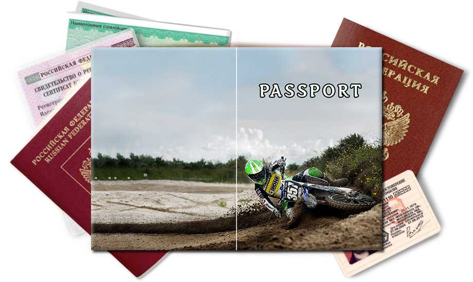 Обложка на паспорт Мотоциклетный кросс