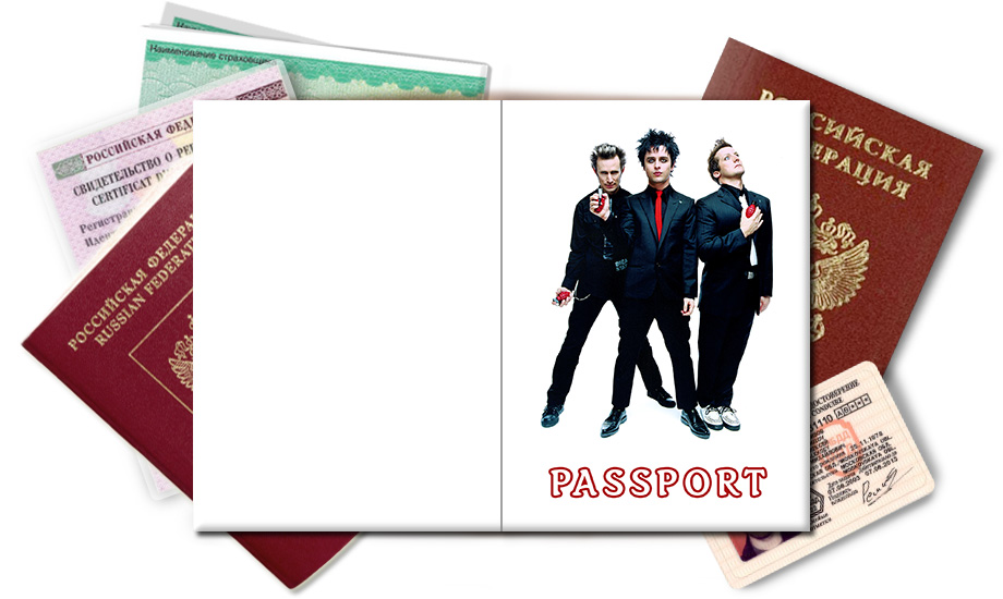 Обложка на паспорт Green Day с гранатами