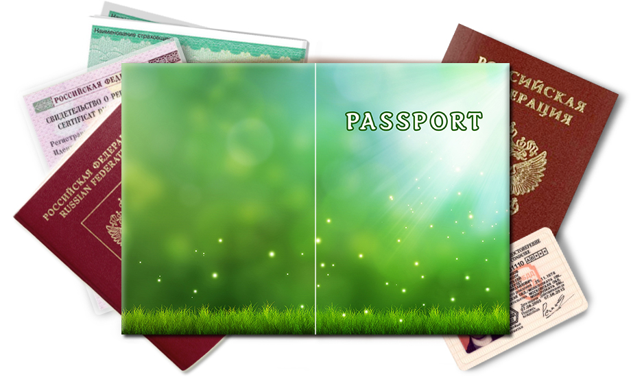 Обложка на паспорт Зеленый луг