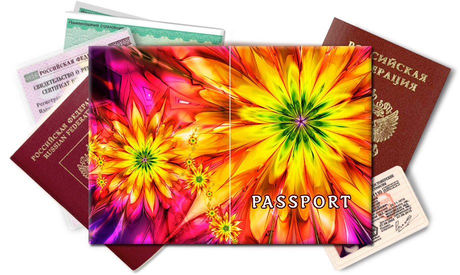 Обложка на паспорт Цветы