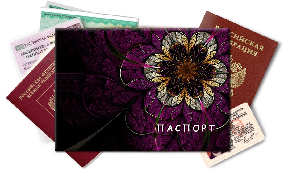 Обложка на паспорт Цветок
