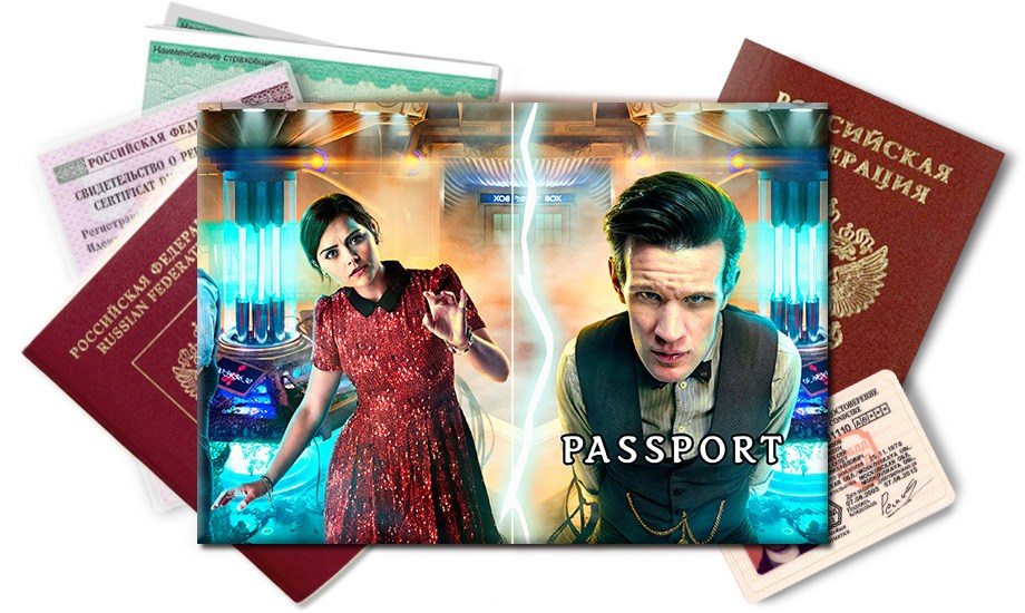 Обложка на паспорт Доктор Кто и Клара