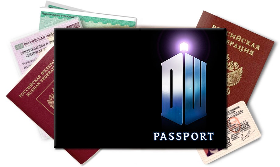 Обложка на паспорт Логотип Doctor Who