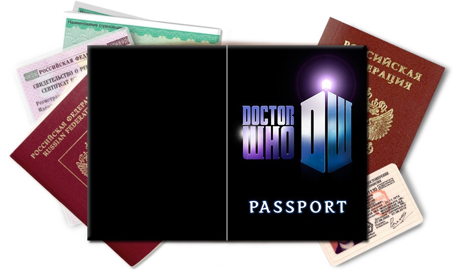 Обложка на паспорт Логотип Доктор Кто