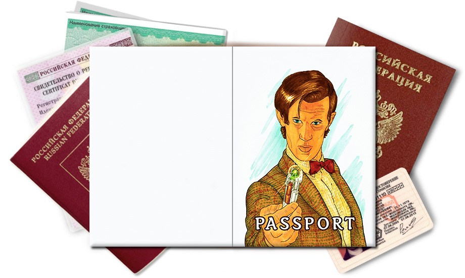 Обложка на паспорт Арт Доктор Кто