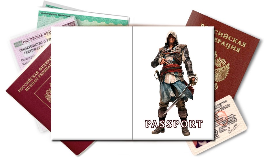 Обложка на паспорт Assassin's Creed Black Flag