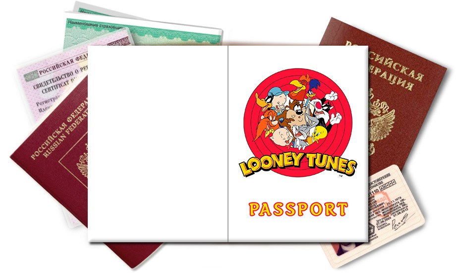Обложка на паспорт Герои Looney Tunes WB