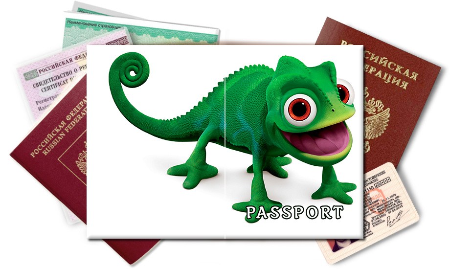 Обложка на паспорт Хамелеон