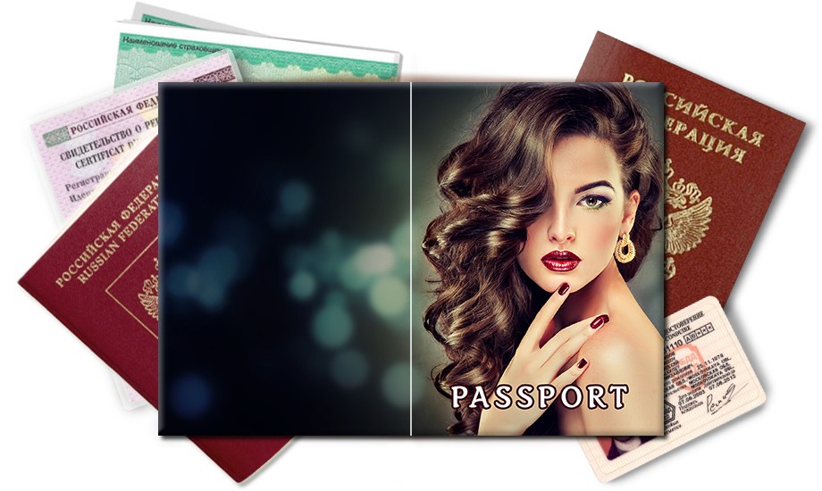 Обложка на паспорт Красивая девушка