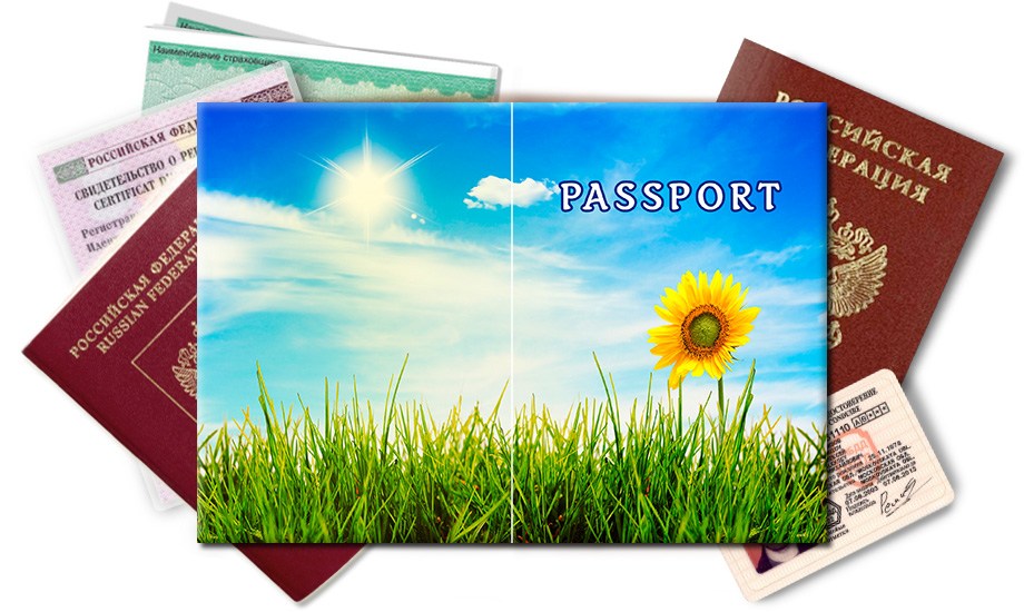 Обложка на паспорт Подсолнух