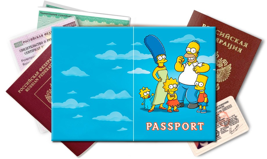 Обложка на паспорт Симпсоны