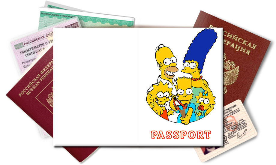 Обложка на паспорт Семья Симпсонов