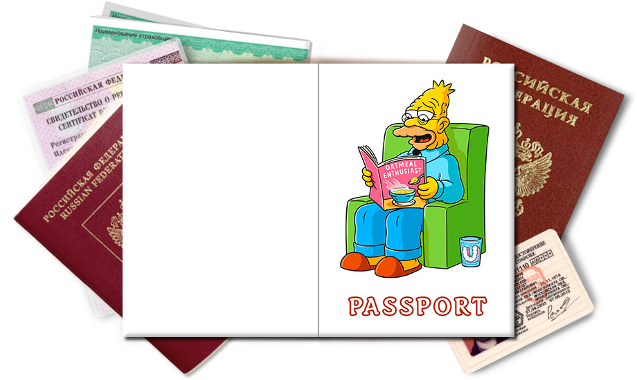 Обложка на паспорт Абрахам Симпсон